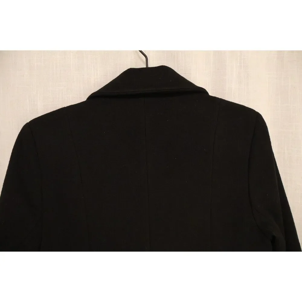 VINTAGE Cashmere Long Black Women's Coat SIZE 6 $500+ - Picture 3 of 13